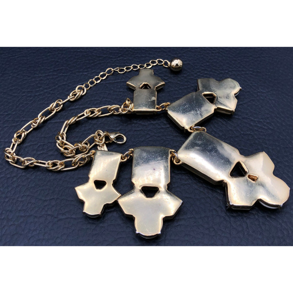 Kate Spade Necklace Swirl Around 16" Yellow Ivory 12K Plate Graduated Bib Choker - Picture 7 of 8